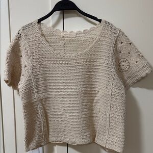 Beige Crochet Blouse